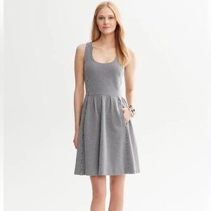 Banana Republic Striped Ponte Fit and Flare Dress, size 0